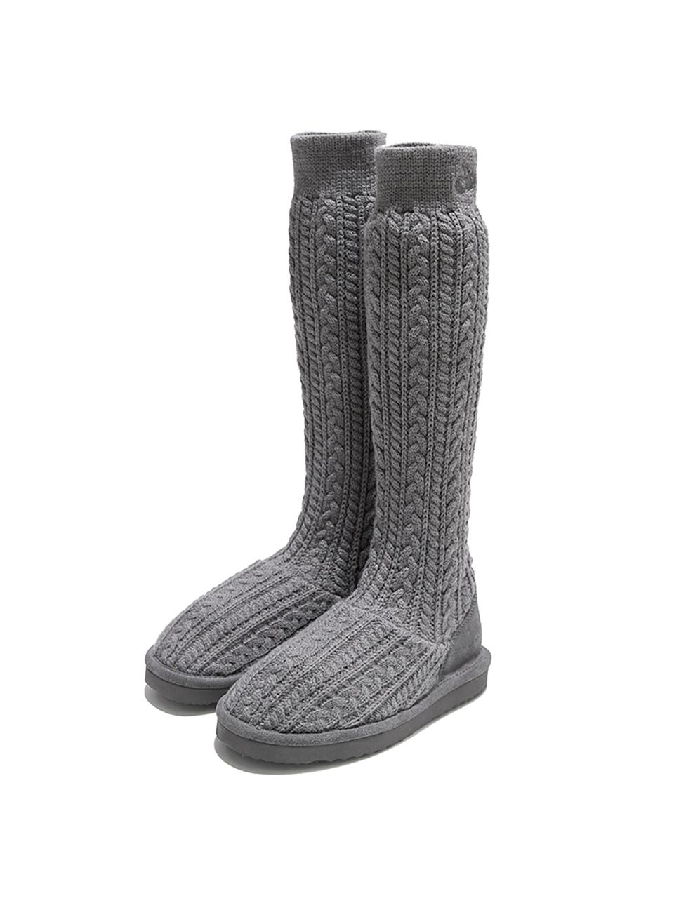 KIRSH Kirsch Cable Knee Socks Boots [Melange Gray]