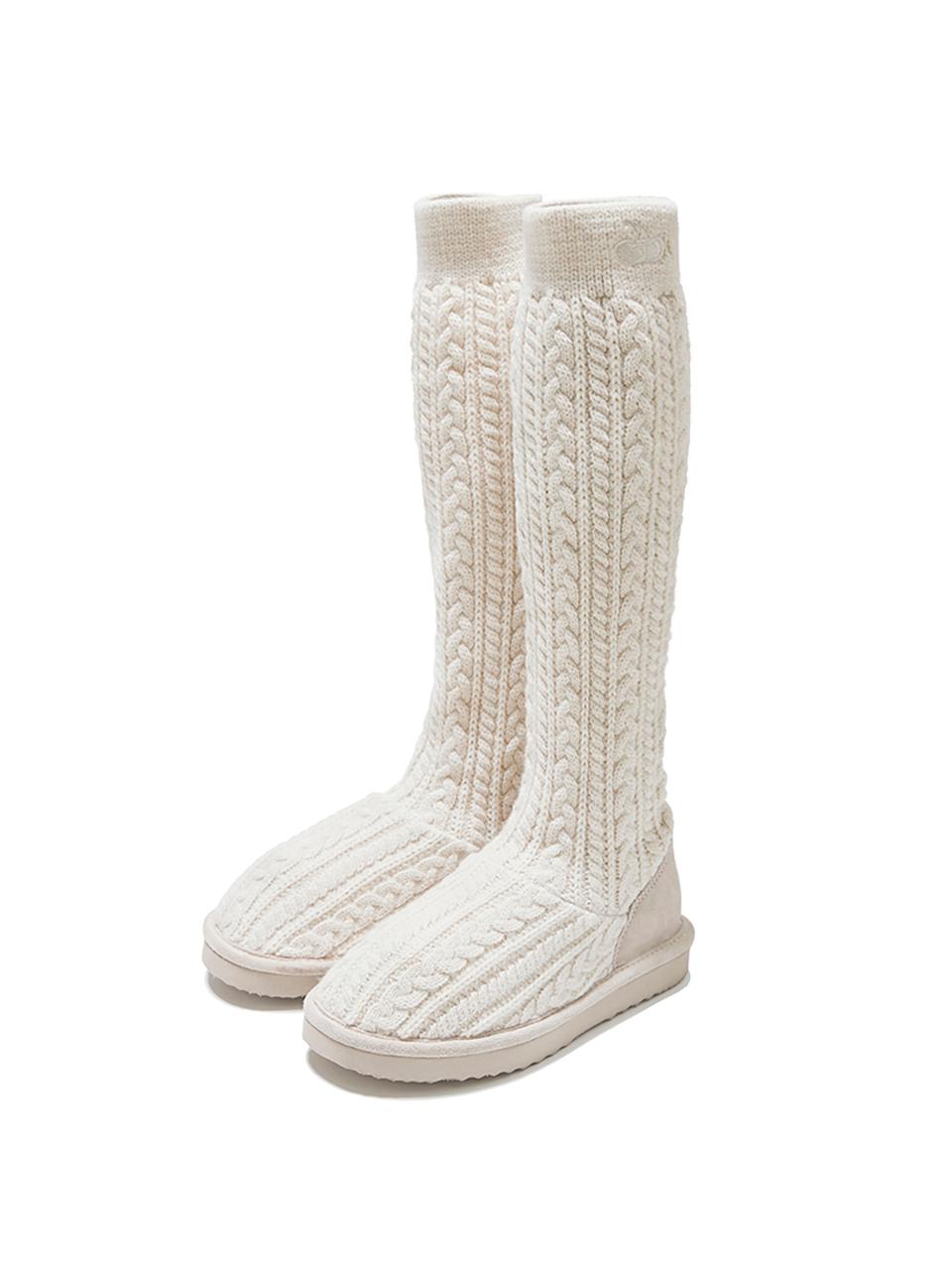 KIRSH Kirsch Cable Knee Socks Boots [white]