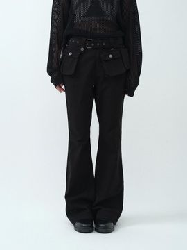 KIRSH KIRSH X VIVA STUDIO Belt Cargo Pants [Black]