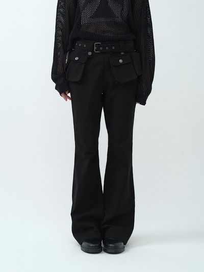 KIRSH KIRSH X VIVA STUDIO Belt Cargo Pants [Black]