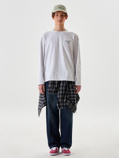 KIRSH Logo Long Sleeve T-shirt - Melange Gray