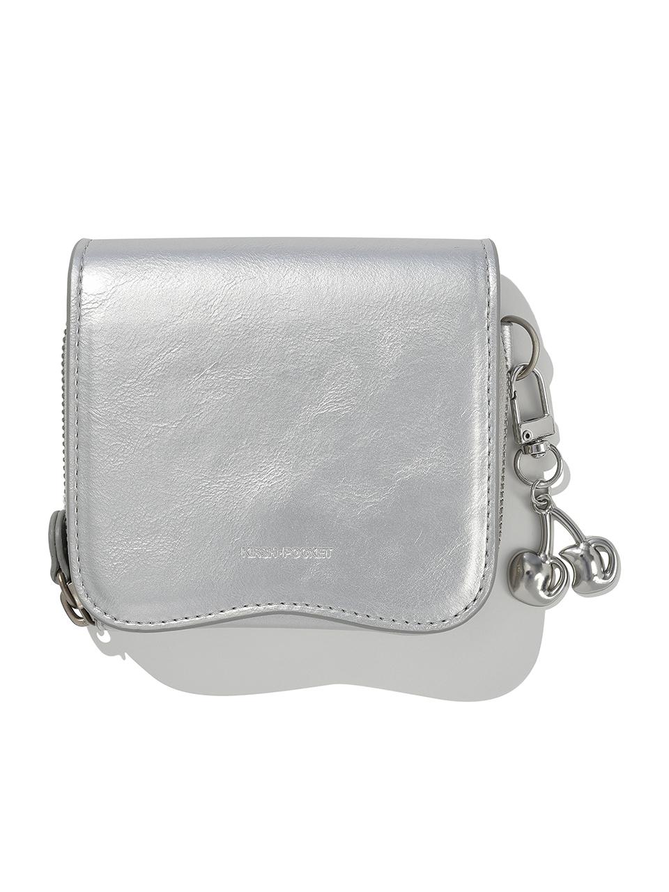 KIRSH Pocket Signature Double-Closure PU Leather Wallet [Silver]