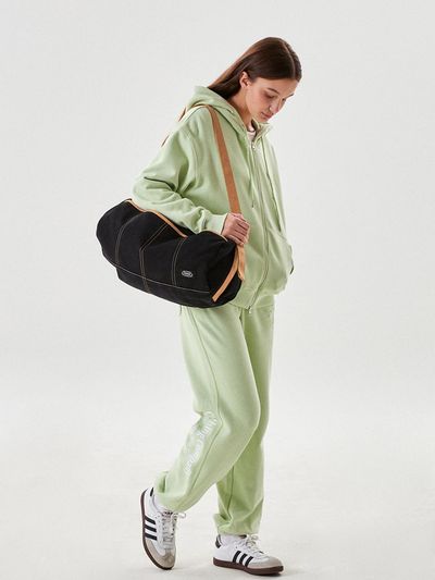KIRSH Pocket Vintage Stitch Point Duffle Bag_Black