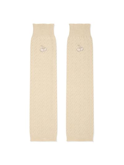KIRSH RED Cable Knit Leg Warmer [white]