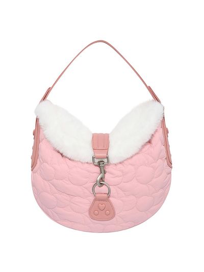 KIRSH RED Quilting Fur Handbag [Pink]