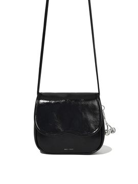 KIRSH Signature Curved Line Glossy Mini Crossbody Bag [Black]