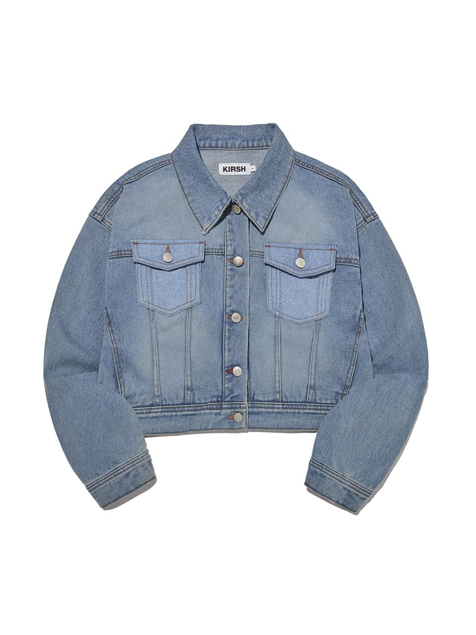 KIRSH Washing Cropped Denim Jacket - Blue