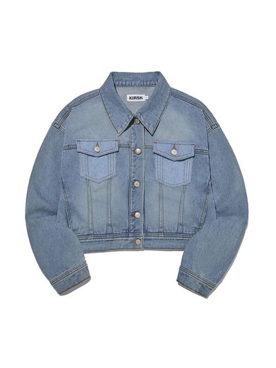 KIRSH Washing Cropped Denim Jacket - Blue