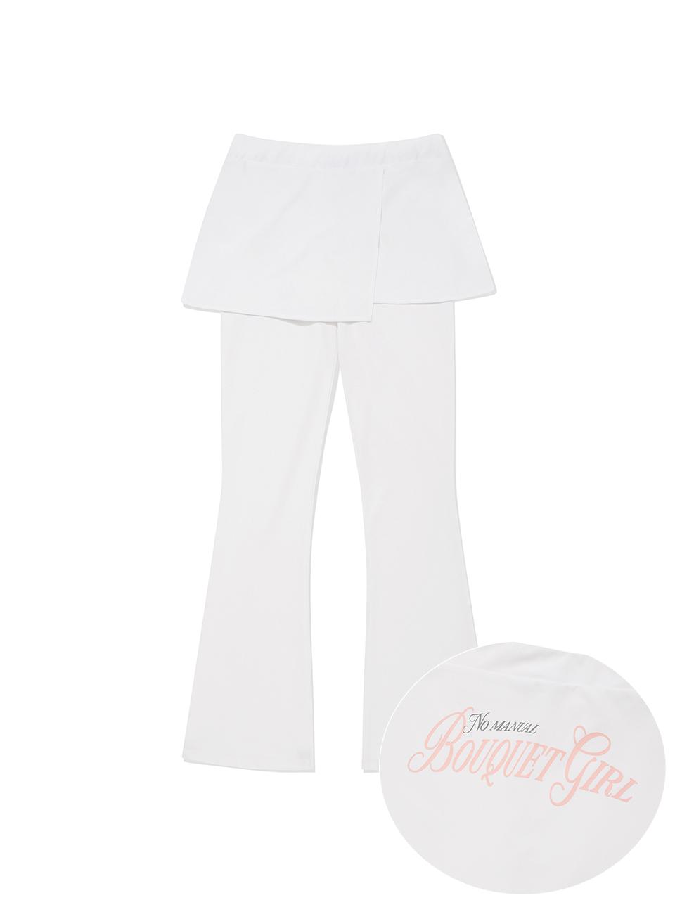 KIRSH Wrap Layered Skirt Pants [White]