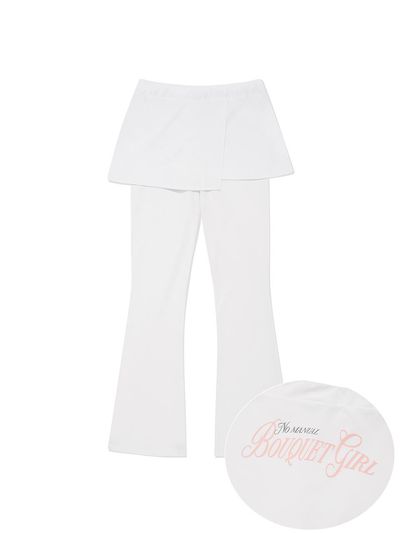 KIRSH Wrap Layered Skirt Pants [White]