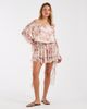 Kiss The Sky Kiss the Sky boho off the shoulder mini dress with asymmetric ruffles in pink multi - 1