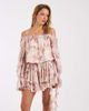 Kiss The Sky Kiss the Sky boho off the shoulder mini dress with asymmetric ruffles in pink multi - 2