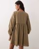 Kiss The Sky Kiss The Sky Ella long sleeve babydoll dress in olive green - 2