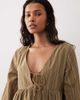 Kiss The Sky Kiss The Sky Ella long sleeve babydoll dress in olive green - 3