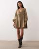 Kiss The Sky Kiss The Sky Ella long sleeve babydoll dress in olive green - 4