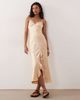 Kiss The Sky Kiss The Sky Helena embroidered satin midaxi dress in apricot-Neutral - 1