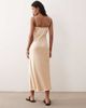 Kiss The Sky Kiss The Sky Helena embroidered satin midaxi dress in apricot-Neutral - 2