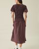 Kiss The Sky Kiss The Sky Hope Shirred Short Sleeve Maxi Dress in Maroon, Women's at Urban Outfitters - 4