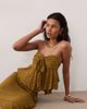 Kiss The Sky Kiss The Sky juniper strapless tie top in olive green - 1
