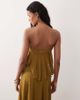 Kiss The Sky Kiss The Sky juniper strapless tie top in olive green - 3