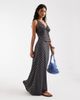Kiss The Sky Kiss the Sky low rise maxi slip skirt in blue plaid - part of a set - 1