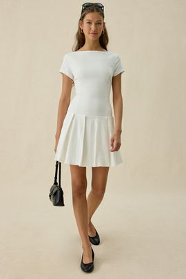 kiss the sky eden textured check drop waist mini dress Kiss The Sky - Eden Dropped Waist Mini Dress - Women - Cotton - 6 US