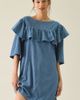 Kiss The Sky Kiss The Sky Mimi Corduroy Ruffle Babydoll Mini Dress in Blue, Women's at Urban Outfitters - 1