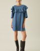 Kiss The Sky Kiss The Sky Mimi Corduroy Ruffle Babydoll Mini Dress in Blue, Women's at Urban Outfitters - 4