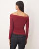 Kiss The Sky Kiss The Sky off the shoulder long sleeve top with lace detail in burgundy-Red - 4