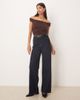 Kiss The Sky Kiss The Sky off the shoulder ruched top in espresso-Brown - 3