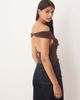 Kiss The Sky Kiss The Sky off the shoulder ruched top in espresso-Brown - 4