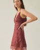 Kiss The Sky Kiss The Sky Persia Jacquard Satin Lace Trim Mini Dress in Plum, Women's at Urban Outfitters - 5