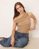 Kiss The Sky Kiss The Sky ruched off shoulder lace top in hazel-Neutral - 1