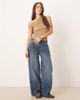 Kiss The Sky Kiss The Sky ruched off shoulder lace top in hazel-Neutral - 2