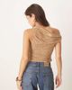 Kiss The Sky Kiss The Sky ruched off shoulder lace top in hazel-Neutral - 4
