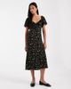 Kiss The Sky Kiss the Sky ruffle sleeve midi dress in black ditsy floral-Multi - 1