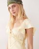 Kiss The Sky Kiss The Sky satin jacquard lace mini slip dress in butter yellow - 4