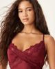 Kiss The Sky Kiss The Sky satin midaxi lace detailed dress in burgundy-Red - 2