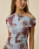 Kiss The Sky Kiss The Sky Skyler Abstract Mesh Off-The-Shoulder Mini Dress in Light Blue, Women's at Urban Outfitters - 3