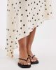 Kiss The Sky Kiss The Sky Titia asymmetric slit side skirt in ivory polka dot-White - 4