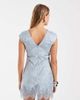 Kiss The Sky Kiss the Sky v-neck lace jacquard mini dress in blue aura - 2