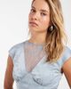Kiss The Sky Kiss the Sky v-neck lace jacquard mini dress in blue aura - 4