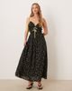 Kiss The Sky Kiss The Sky v neck sleeveless maxi dress in black floral print - 4