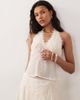 Kiss The Sky Kiss The Sky Yasmeen chiffon lace halter top in cream-Neutral - 1