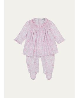 Kissy Kissy Girl's Delicate Blooming Bows Dress & Footed Pants Set
