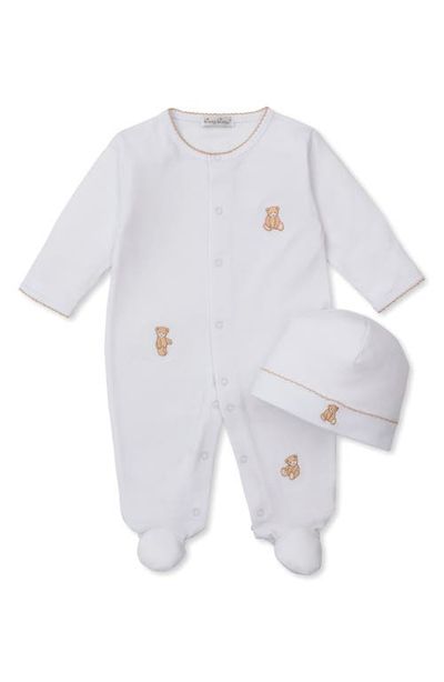 Kissy Kissy Kissy Kissy Bear Embroidered Footie & Hat Set