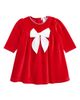 Kissy Kissy Kissy Kissy Bow Long Sleeve Velour Dress - 1