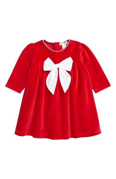 Kissy Kissy Kissy Kissy Bow Long Sleeve Velour Dress