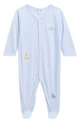 Kissy Kissy Kissy Kissy Embroidered Pima Cotton Footie