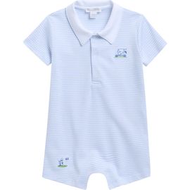 Kissy Kissy Kissy Kissy Embroidered Pima Cotton Romper